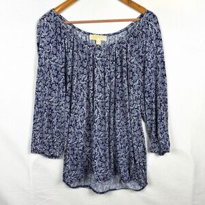 Michael Kors Women’s ¾ Sleeve Scoop Neck Blouse Top Sz 1X Coastal Beachy Comfort